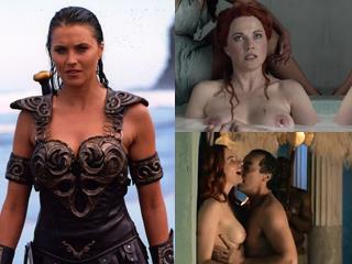 Сцены обнажения и секса с Люси Лоуренс (Зена)